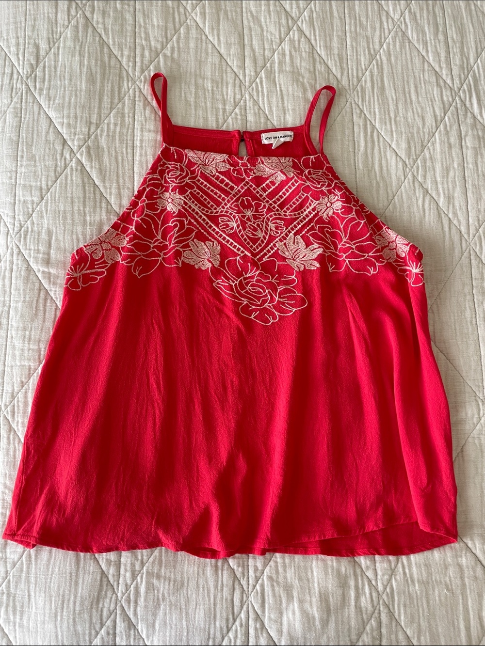 love on a hanger Embroidered Halter Cami